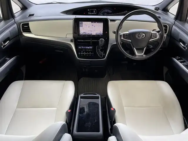 トヨタ エスティマ アエラス スマート 滋賀県 2016(平28)年 5.3万km ホワイトパールクリスタルシャイン 禁煙車/純正ナビ/（CD/DVD/SD/Bluetooth/フルセグTV）/バックカメラ/ビルトインETC/前後ドライブレコーダー/両側電動スライドドア/プリクラッシュセーフティー/レーンディパーチャーアラート/革巻きステアリング/クルーズコントロール/ステアリングリモコン/LEDヘッドライト/フォグランプ/オートヘッドライト/オートマチックハイビーム/レザーシート/前席シートヒーター/AC100V/純正アルミホイール/純正フロアマット/オートリトラーミラー/スペアキー1本