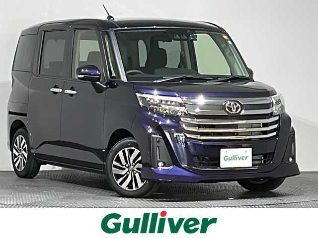 トヨタ ルーミー カスタムG 愛媛県 2023(令5)年 0.2万km クールバイオレットクリスタルシャイン ・９型ディスプレイオーディオ/（ＢＴ・フルセグＴＶ・ＦＭＡＭ・ＡｐｐｌｅＣａｒｐｌａｙ・ＡｎｄｒｏｉｄＡｕｔｏ・ＵＳＢ接続）/・全方位カメラ　/・前後ドライブレコーダー　/・レーダークルーズコントロール　/・両側パワースライドドア/・衝突軽減ブレーキ/・前後コーナーセンサー/・リヤドアサンシェード/・スペアキー
