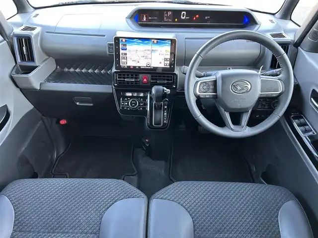 ダイハツ タント カスタム RS 福岡県 2019(令1)年 5.7万km レーザーブルークリスタルシャイン 登録時走行距離：56272Km/メーカーオプションSD純正ナビ/AM/FM/ワンセグTV/DVD/Bluetooth/バックカメラ/前方ドライブレコーダー/横滑り防止装置/衝突軽減システム/パーキングアシスト/LEDヘッドライト/オートライト/フォグランプ/エンジンスタートボタン/シートヒーター/スマートキー/純正アルミホイール/純正フロアマット/ハーフレザーシート/シートーヒーター