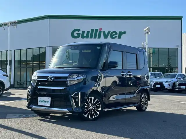 ダイハツ タント カスタム RS 福岡県 2019(令1)年 5.7万km レーザーブルークリスタルシャイン 登録時走行距離：56272Km/メーカーオプションSD純正ナビ/AM/FM/ワンセグTV/DVD/Bluetooth/バックカメラ/前方ドライブレコーダー/横滑り防止装置/衝突軽減システム/パーキングアシスト/LEDヘッドライト/オートライト/フォグランプ/エンジンスタートボタン/シートヒーター/スマートキー/純正アルミホイール/純正フロアマット/ハーフレザーシート/シートーヒーター