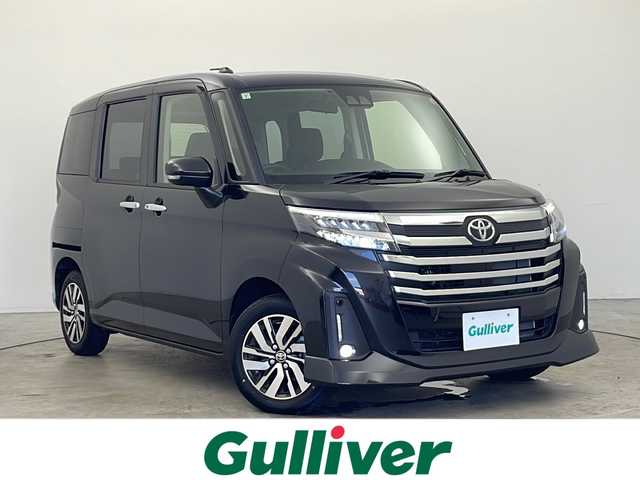 トヨタ ルーミー カスタムG 秋田県 2024(令6)年 0.6万km ブラックマイカメタリック ４ＷＤ/社外ナビ/　(AM/AM/Bluetooth)/バックカメラ/レーダークルーズコントロール/両側パワースライドドア/ウェルカムオープン/オートブレーキホールド/オートライト/LEDヘッドライト/スマートキー/スペアキー/純正フロアマット/ETC/取扱説明書/保証書
