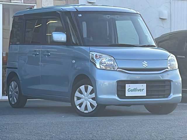 スズキ スペーシア X 徳島県 2015(平27)年 5.8万km フィズブルーパールメタリック ディーラーop7インチナビ/（Bluetooth/フルセグ/CD/DVD/SD/USB/ipod）/バックカメラ/デュアルカメラブレーキサポート/両側スライドドア/ハロゲンヘッドライト/オートライト/オートエアコン/車線逸脱警報/純正フロアマット/プッシュスタート/スマートキー
