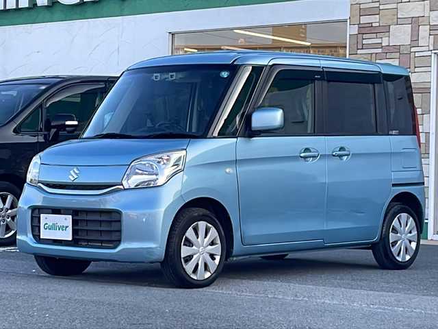 スズキ スペーシア X 徳島県 2015(平27)年 5.8万km フィズブルーパールメタリック ディーラーop7インチナビ/（Bluetooth/フルセグ/CD/DVD/SD/USB/ipod）/バックカメラ/デュアルカメラブレーキサポート/両側スライドドア/ハロゲンヘッドライト/オートライト/オートエアコン/車線逸脱警報/純正フロアマット/プッシュスタート/スマートキー