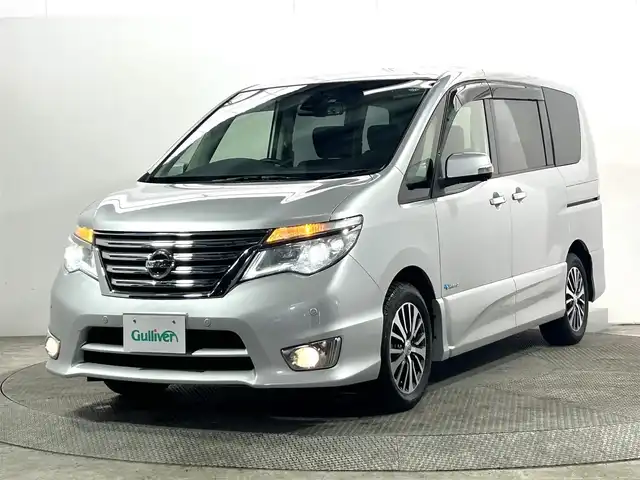 日産 セレナ HWS S HV Vセレ +SeftyⅡ 大阪府 2015(平27)年 2.8万km ブリリアントシルバー 純正ナビ(フルセグ/DVD再生/Bluetooth) 衝突軽減 360カメラ 両側パワースライドドア クルコン ETC レーンアシスト クリアランスソナー リアオートエアコン オートライト Pスタート