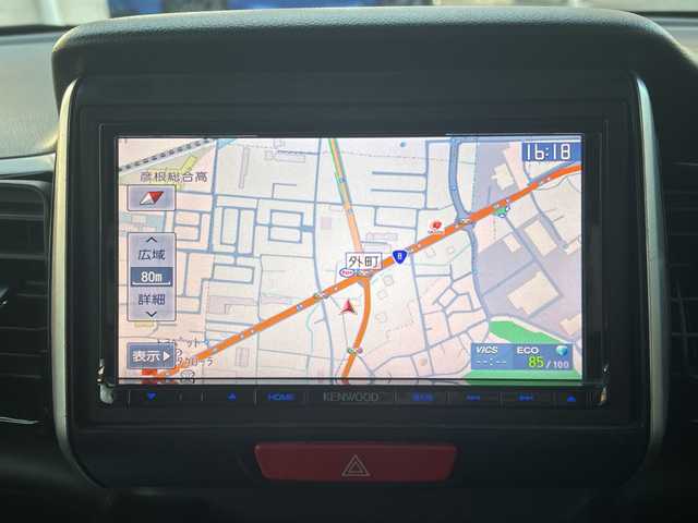 ホンダ Ｎ ＢＯＸ カスタム G Lパッケージ 滋賀県 2015(平27)年 8.2万km スマートブラック 社外ナビ　【Kenwood】/　【ワンセグTV/USB/DISC/AM・FM/SD】/バックカメラ/両側パワースライドドア/横滑り防止システム/プッシュスタート/電格ミラー/ウィンカーミラー/ETC