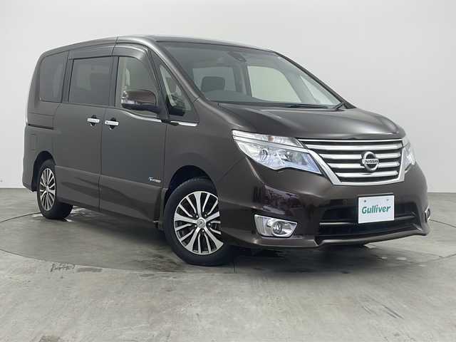 日産 セレナ HWS S HV Vセレ +Sefty Aセーフ 大阪府 2015(平27)年 3.9万km インペリアルアンバーP ・純正ナビ&TV&CD&BT&DVD&SD/・ビルドインETC/・純正フリップダウンモニター/・クルーズコントロール/・全方位カメラ/・前後ドライブレコーダー/・前後コーナーセンサー/・純正16インチアルミホイール/・両側パワースライドドア/・純正フロアマット/・LEDオートライト/・横滑り防止装置/・盗難防止装置/・エマージェンシーブレーキ/・アイドリングストップ/・スマートキー/・プッシュスタート
