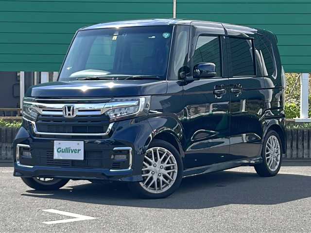 ホンダ Ｎ ＢＯＸ カスタム L ターボ 茨城県 2022(令4)年 1.6万km ミッドナイトブルービームM 純正8インチナビ（Bluetooth接続/AM/FM/USB/AndroidAuto/フルセグTV/CD/DVD）/バックカメラ/スマートキー/クルーズコントロール/両側パワースライドドア/前後ドライブレコーダー/前後コーナーセンサー/レーンキープアシスト/純正フロアマット/横滑り防止装置/衝突被害軽減システム/オートライト