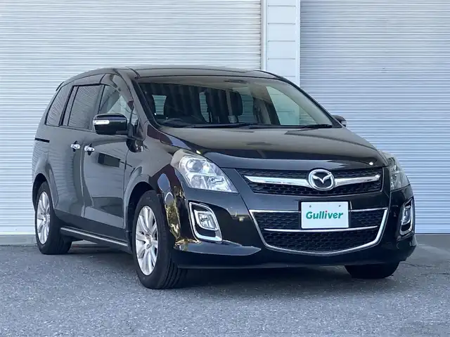 マツダ ＭＰＶ 23S 高知県 2009(平21)年 5.7万km スパークリングブラックマイカ 純正ナビ/　Bluetooth/ワンセグ/　CD/DVD/AM/FM/バックカメラ/ETC/ドライブレコーダー/リモコンキー/両側パワースライドドア/純正フロアマット/純正17インチアルミホイール/HIDヘッドライト/3列目シート/MTモード付AT/横滑り防止装置/運転席・助手席エアバック/盗難防止装置
