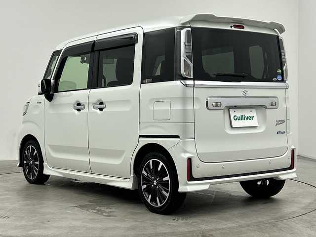 スズキ スペーシア カスタム HYBRID XS ターボ 三重県 2019(平31)年 5.1万km ピュアホワイトP 純正ナビ/・AM/FM/USB/CD/DVD/フルセグ/SD/iPod/Bluetooth/シートヒーター/両側パワースライドドア/クルーズコントロール/ヘッドアップディスプレイ/パドルシフト/ドライブレコーダー/ハーフレザーシート/ステアリングスイッチ/LEDヘッドライト/フォグランプ/クリアランスソナー/純正１５インチAW