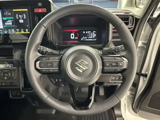 スズキ スペーシア カスタム HYBRID XS ターボ 滋賀県 2025(令7)年 0.4万km ピュアホワイトパール/ブラック2トーン 純正9インチナビ/Bluetooth/フルセグTV/HDMI/USB/DVD/Android Auto/Apple CarPlay/全方位カメラ/追従クルーズコントロール/両側パワースライドドア/ハーフレザーシート/シートヒーター/ステアリングヒーター/前後ドライブレコーダー/ETC