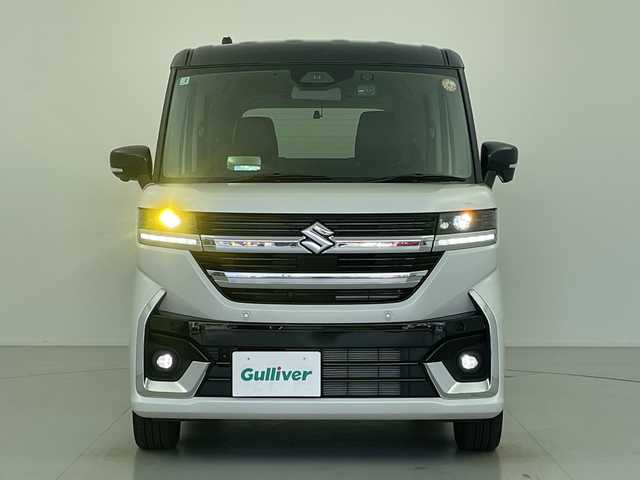 スズキ スペーシア カスタム HYBRID XS ターボ 愛知県 2025(令7)年 0.4万km ピュアホワイトパール/ブラック2トーン 純正9インチナビ/Bluetooth/フルセグTV/HDMI/USB/Android Auto/Apple CarPlay/全方位カメラ/追従クルーズコントロール/両側パワースライドドア/ヘッドアップディスプレイ/ハーフレザーシート/前席シートヒーター/ステアリングヒーター/純正フロアマット/前後ドライブレコーダー/ビルトインETC