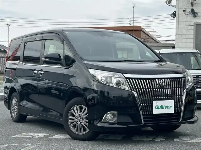 トヨタ エスクァイア Xi 奈良県 2016(平28)年 7.5万km ブラック 1オーナー/両側パワスラ/純正ディーラーナビ(NSZT-Y66T)/BT/CD/SD/TV//衝突軽減システム/レーンキープアシスト/横滑り防止装置/バックカメラ/ETC/ドラレコ/三列シート/ウォークスルー/LEDオートライト/MTモード付AT/ステアリングスイッチ/エコモード切替/保証書付
