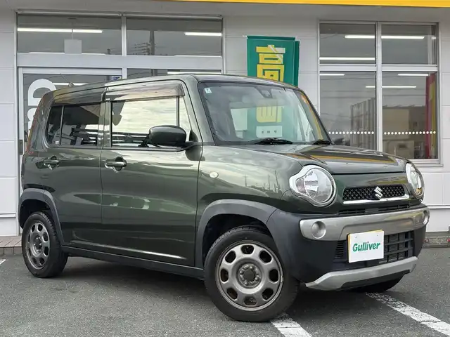 スズキ ハスラー G 静岡県 2018(平30)年 4.9万km クールカーキPM ワンオーナー /禁煙車/タイヤ山7ミリ/ディーラー純正SDナビ　AVIC-RW901ZS/(CD/DVD/SD/BT/USB/フルセグTV)/前席シートヒーター/レーダーブレーキサポート/（衝突被害軽減ブレーキ）/誤発進抑制機能/プッシュスタート/スマートキー/アイドリングストップ/Sーエネチャージ/（ハイブリッド）/ETC/電動格納ミラー/電動格納ミラー/純正フロアマット・バイザー/ヘッドライトレベライザー/スペアキー/保証書・取扱説明書