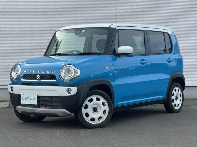 スズキ ハスラー G ターボ 秋田県 2015(平27)年 1.9万km サマーブルーM ターボ/４WD/衝突軽減システム/純正メモリナビ（DVD/CD再生可能）/ワンセグ/バックカメラ/スマートキー/アイドリングストップ/プッシュスタート/ダウンヒルアシストコントロール/ステアリングスイッチ/運転席シートヒーター/ビルトインETC/純正フロアマット/オートライト/オートエアコン/パワーステアリング/パワーウィンドウ/横滑り防止/盗難防止装置/寒冷地仕様/電動格納ミラー/キーレスエントリー/保証書/取扱説明書/記録簿/スペアキー×１