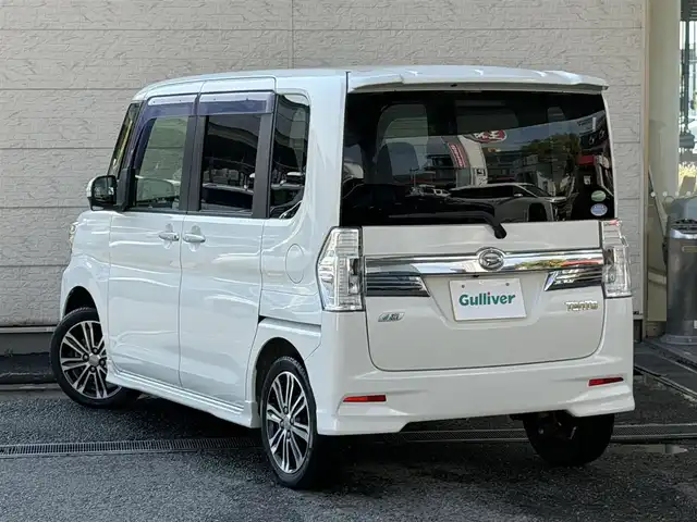 ダイハツ タント カスタム RS スマートセレ SA 兵庫県 2014(平26)年 7.9万km パールホワイトⅢ 社外メモリーナビ/（CD/DVD/BT/フルセグTV）/バックカメラ/両側パワースライド/社外アルミホイール付きスタッドレスタイヤ積み込み/ETC/LEDヘッドライト/AUTOライト/スマートキー/保証書/取扱説明書