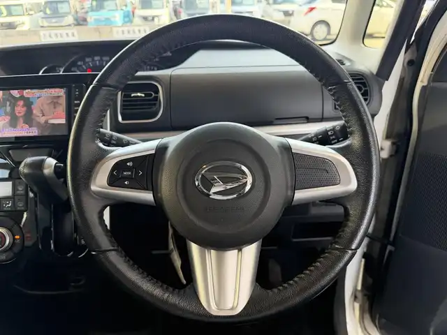 ダイハツ タント カスタム RS スマートセレ SA 兵庫県 2014(平26)年 7.9万km パールホワイトⅢ 社外メモリーナビ/（CD/DVD/BT/フルセグTV）/バックカメラ/両側パワースライド/社外アルミホイール付きスタッドレスタイヤ積み込み/ETC/LEDヘッドライト/AUTOライト/スマートキー/保証書/取扱説明書