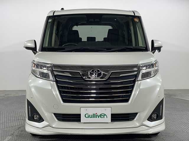 トヨタ ルーミー カスタムG 広島県 2020(令2)年 3.9万km パールホワイトⅢ 禁煙/純正ナビ/バックカメラ/両側パワースライドドア/クルーズコントロール/衝突軽減ブレーキ/車線逸脱警報/オートマチックハイビーム/コーナーセンサー/純正１４インチアルミホイール/LEDヘッドライト/スマートキー/スペアキー