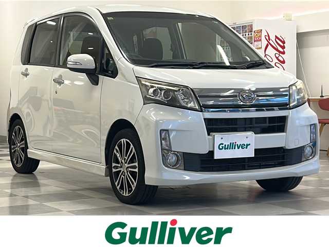 ダイハツ ムーヴ カスタム X VSスマートセレSA 岐阜県 2014(平26)年 12.3万km パールホワイトⅢ スマートアシスト/SDナビ/フルセグTV/Bluetooth/エコアイドル/ETC/LEDヘッドライト/オートライト/スマートキー/プッシュスタート/革巻ステアリング