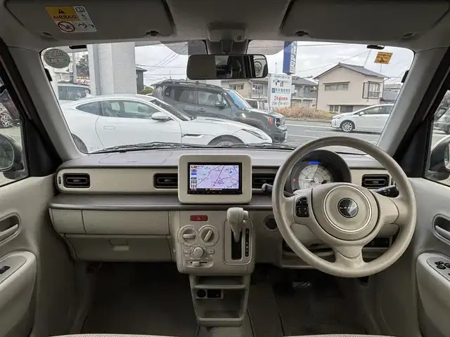 スズキ ラパン L 熊本県 2018(平30)年 6.4万km コフレピンクパールメタリック ワンオーナー/社外ナビ（CN-RZ73）/【フルセグTV/Bluetooth再生/CD/DVD】/全周囲カメラ/レーダーブレーキサポート/ステアリングスイッチ/電動格納ミラー/シートヒーター/アイドリングストップ/プッシュスタート/スマートキー/ベンチシート/保証書/取扱説明書