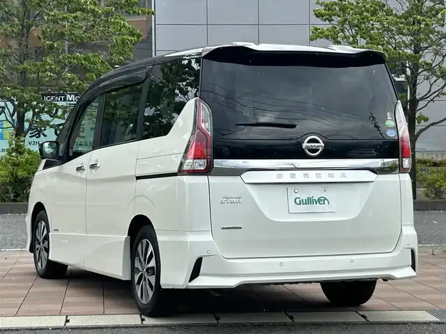 日産 セレナ 福島県 2019(平31)年 2.9万km ブリリアントホワイトパール 2トーン 純正ナビゲーション/型番：MM518D-L/【CD/DVD/SD/USB/BT/TV】/アラウンドビューモニター/フリップダウンモニター/ビルトインETC/ドライブレコーダー/両側電動スライドドア/ハンズフリーオートスライドドア/アイドリングストップ/衝突被害軽減ブレーキ/レーンキープアシスト/クルーズコントロール/ステアリングリモコン/リアドアシェード/シートバックテーブル/社外フロアマット/ドアバイザー