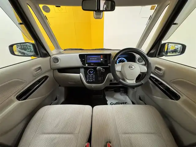 日産 デイズ ルークス X Vセレ +SeftyⅡ 群馬県 2014(平26)年 6.4万km ブラック 純正7型ナビ/　フルセグ/BT/CD/DVD/SD/USB/AUX/エマージェンシーブレーキ/アラウンドビューモニター/片側パワースライドドア/アイドリングストップ/横滑り防止/純正フロアマット/プッシュスタート/スマートキー/ETC