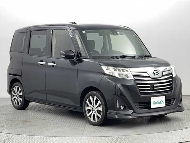 ダイハツ トール カスタムG ターボ SAⅡ 新潟県 2017(平29)年 4.2万km ブラックマイカメタリック 禁煙車/社外メモリナビ/ワンセグ/CD/   AVN133M/バックカメラ/両側パワースライドドア/スマートキー/クルーズコントロール/衝突被害軽減ブレーキ/ドライブレコーダー/　DRV-MR760/LEDヘッドライト/オートライト/フォグランプ/革巻きステアリング/ETC