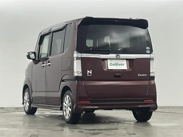 ホンダ Ｎ ＢＯＸ カスタム G Lパッケージ 福島県 2013(平25)年 6.2万km プレミアムディープロッソパール 衝突被害軽減システム/純正ナビ/【AM/FM/DVD/CD/Bluetooth/ワンセグ】/型番:VXM-128VS/バックカメラ　/ＥＴＣ　/パワースライドドア　/プッシュスタート　/・スマートキー/ＬＥＤヘッドライト　/・フォグランプ　/片側パワースライドドア/ステアリングスイッチ/・革巻きステアリング/・チルトステアリング/チップアップシート/LEDライト/・オートライト　/・フォグライト/ウィンカーミラー/純正フロアマット/アイドリングストップ