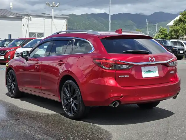 マツダ アテンザ ワゴン XD プロアクティブ 鹿児島県 2019(平31)年 7.6万km ソウルレッドクリスタルM ３６０°ビューモニター　/ビルトインＥＴＣ　/レーダークルーズコントロール　/本革巻きステアリング　/ＭＴモード付きＡＴ　/パドルシフト　/ヘッドアップディスプレイ　/ルーフレール　/前後コーナーセンサー/車線逸脱警報システム/アドバンストスマートシティブレーキサポート/ＡＴ誤発進抑制制御/ブラインドスポットモニタリング/リアクロストラフィックアラート/純正SDナビ/Bluetoothオーディオ/純正アルミホイール(19インチ)/フルセグテレビ/横滑り防止装置/プッシュスタート/スマートキー