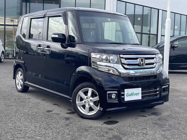 ホンダ Ｎ ＢＯＸ カスタム G ターボ Lパッケージ 青森県 2016(平28)年 4.2万km スマートブラック ・4WD/・純正フルセグナビTV/・CD・DVD・SD・Bluetooth/・クルーズコントロール/・横滑り抑制装置/・盗難防止装置/・パドルシフト/・前席シートヒーター/・両側パワースライドドア/・フルセグTV/・リア席サンシェード/・オートエアコン/・HIDヘッドライト/・LEDフォグランプ/・LEDポジションランプ/・純正15AW有/・純正フロアマット/・保証書/・取扱説明書