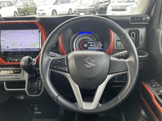 スズキ ハスラー HYBRID X 東京都 2020(令2)年 7.4万km バーミリオンオレンジ/ガンメタリック2トーン 純正8型ナビ（フルセグ/Bluetooth/CD/USB/iPod/AM/FM）/全方位モニター/デュアルカメラブレーキ/コーナーセンサー/前席シートヒーター/前後ドライブレコーダー/ETC/プッシュスタート/電動格納式ウィンカーミラー