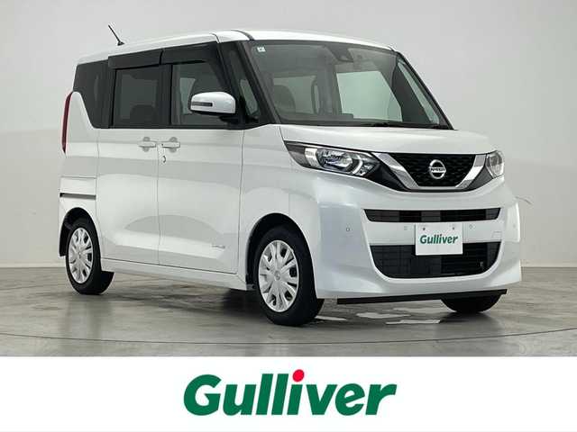 日産 ルークス X 滋賀県 2021(令3)年 3.6万km ホワイトパール 禁煙車/社外ナビ/ＣＤ／Ｂｌｕｅｔｏｏｔｈ/アラウンドビューモニター/ＥＴＣ/片側パワースライドドア/衝突軽減ブレーキ/プッシュスタート/スマートキー/後席サーキュレーター/オートライト