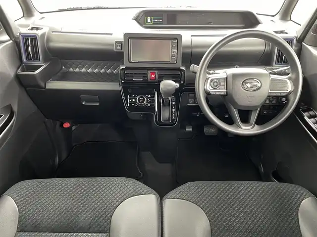 ダイハツ タント カスタム X 福島県 2021(令3)年 3.9万km ブラックマイカメタリック スマートアシスト/・衝突警報機能/・衝突回避ブレーキ機能/・ブレーキ制御付誤発進抑制機能/・車線逸脱警報機能/・先行車発進お知らせ機能/・標識認識機能/・オートハイビーム/純正メモリナビ/・型番：NMZK-W71D/・フルセグTV/BT/CD/DVD/・バックカメラ/・アラウンドビューモニター/・ETC/・ドライブレコーダー/両側パワースライドドア/コーナーセンサー/アイドリングストップ/ステアリングリモコン/ハーフレザーシート/・D+N席シートヒーター/プッシュスタート/・スマートキー/・スペアキー1本/電動格納ミラー/・ウィンカーミラー/純正フロアマット/純正14インチアルミ/ドアバイザー