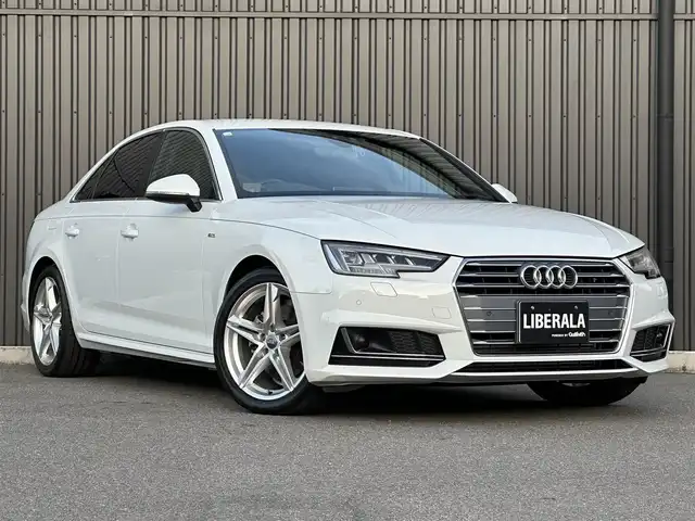 アウディ Ａ４ 2.0TFSIスポーツ S ライン PKG 福島県 2016(平28)年 3.9万km グレイシアホワイトメタリック 純正ナビ(CD/DVD/BT/SD/AUX)/フルセグTV/アクティブレーンアシスト/クルーズコントロール/ETC/オートホールド/ステアリングスイッチ/パドルシフト/前方ドライブレコーダー/パワーシート/シートヒーター/バーチャルコクピット/純正18AW/純正フロアマット/取扱説明書/保証書/スペアキー
