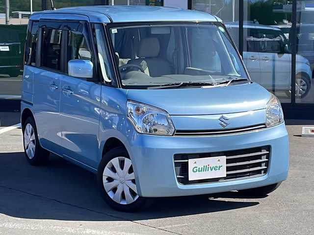 スズキ スペーシア X 道東・釧路十勝 2013(平25)年 10.9万km フィズブルーパールメタリック ・４WD/・社外SDメモリナビ/（CD・DVD・AM・FM・フルセグ・BT）/・バックカメラ/・スマートキー/・プッシュスタート/・両側パワースライドドア/・アイドリングストップ/・ドアバイザー/・フロアマット/・ヘッドライトレベライザー