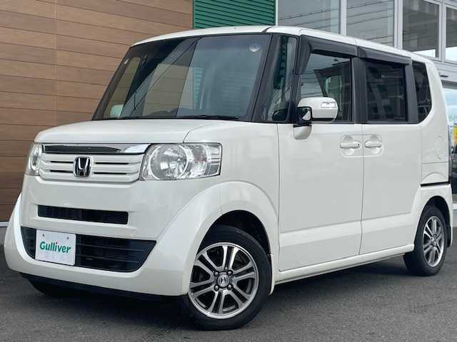 ホンダ Ｎ ＢＯＸ G Lパッケージ 静岡県 2014(平26)年 10.8万km プレミアムホワイトパール ワンオーナー/純正メモリナビ/AM/FM/CD/DVD/BT/フルセグ/バックカメラ/左側パワースライドドア/純正フロアマット/プッシュスタート/スマートキー/ETC/オートライト/キセノンライト