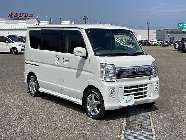 スズキ エブリィ ワゴン PZターボ スペシャル 新潟県 2016(平28)年 6.8万km パールホワイト 4WD/社外メモリナビ(AVIC-RZ33)/CD/DVD/ワンセグテレビ/バックカメラ/ETC/衝突被害軽減ブレーキ/両側パワースライドドア/ベンチシート/運転席シートヒーター /ステアリングスイッチ/スマートキー/プッシュスタート/キセノンヘッドライト/オートライト/フォグランプ/社外14インチアルミホイール