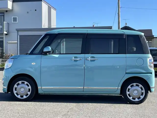 ダイハツ ムーヴ キャンバス X LTD メイクアップ SA Ⅲ 道央・札幌 2017(平29)年 6.3万km ファインミントメタリック ４WD/純正SDナビ/AM/FM/CD/DVD/BT/SD/フルセグ/衝突被害軽減ブレーキ/横滑り防止装置/レーンキープアシスト/コーナーセンサー/バックカメラ/ETC/ドライブレコーダー/アイドリングストップ/両側パワースライドドア/ステアリングリモコン/プッシュスタート/スマートキー/ハロゲンヘッドライト/オートライト/オートマチックハイビーム/フォグランプ/ヘッドライトレベライザー/電動格納ミラー/純正フロアマット/ドアバイザー/革調シートカバー