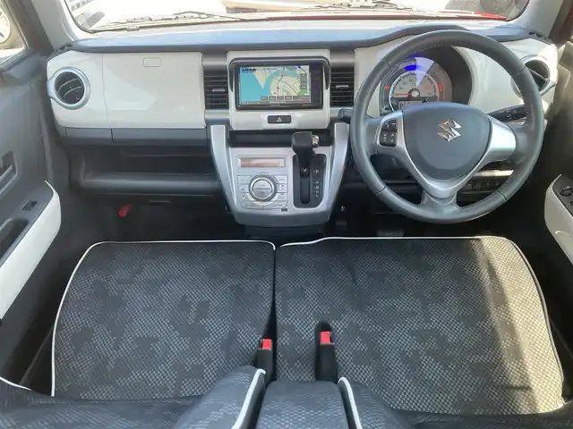 スズキ ハスラー J 島根県 2019(令1)年 0.8万km フェニックスレッドパール/ブルーイッシュブラックパール ワンオーナー /社外メモリナビ (CD/DVD/BT/フルセグ)/衝突被害軽減ブレーキ/車線逸脱警告/前方ドライブレコーダー/アイドリングストップ/運転席シートヒーター/オートライト/LEDヘッドライト/ステアリングリモコン/電動格納ミラー/純正ドアバイザー/純正フロアマット/社外AW付きスタッドレスタイヤ積み込み/取扱説明書/保証書/スペアキー×1