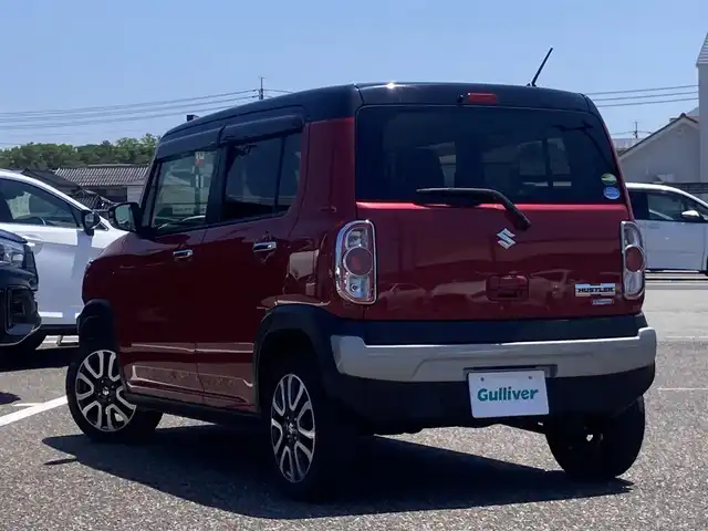 スズキ ハスラー J 島根県 2019(令1)年 0.8万km フェニックスレッドパール/ブルーイッシュブラックパール ワンオーナー /社外メモリナビ (CD/DVD/BT/フルセグ)/衝突被害軽減ブレーキ/車線逸脱警告/前方ドライブレコーダー/アイドリングストップ/運転席シートヒーター/オートライト/LEDヘッドライト/ステアリングリモコン/電動格納ミラー/純正ドアバイザー/純正フロアマット/社外AW付きスタッドレスタイヤ積み込み/取扱説明書/保証書/スペアキー×1