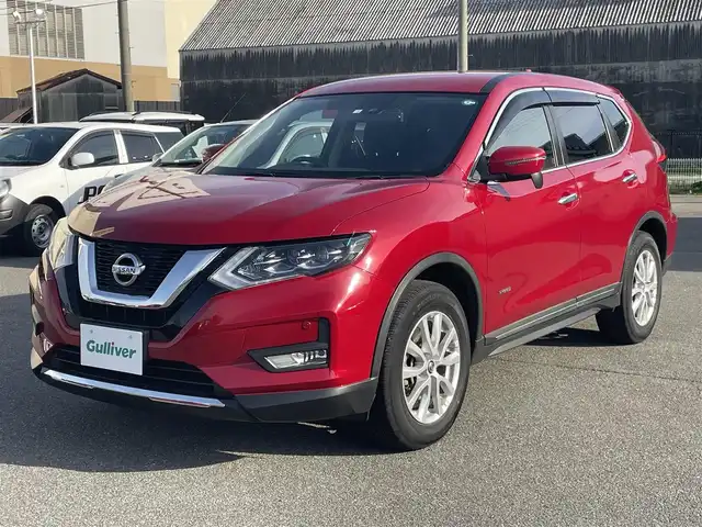 日産 エクストレイル ハイブリッド 20X 山形県 2018(平30)年 8.5万km ガーネットレッド 4WD/衝突被害軽減システム/SDナビ/　　【CD DVD BT フルセグ USB】/バックカメラ/電動リアゲート/LEDオートヘッドライト/純正17インチアルミホイール/ドライブレコーダー/アイドリングストップ/ステアリングスイッチ/電動格納ウィンカーミラー/ミラーヒーター/フォグランプ/スマートキー×2/ETC