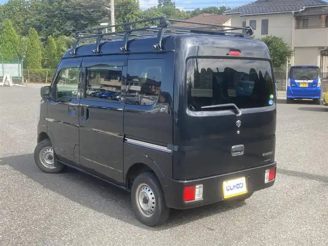 スズキ エブリイ PC リミテッド 埼玉県 2019(平31)年 8.7万km ブルーイッシュブラックパール3 (株)IDOMが運営する【じしゃロン鳩ヶ谷店】の自社ローン専用車両になりますこちらは現金またはオートローンご利用時の価格です。自社ローンご希望の方は別途その旨お申付け下さい/登録時86639km/5AGS車/ハイルーフ/ルーフキャリア/2nd発進スイッチ/オーバーヘッドシェルフ/ドアバイザー/リモコンキー/スペアキー1本/パワーステアリング/前席パワーウインドウ/純正フロアマット/AM/FM/CD/AUX/ETC/ABS/ダブルエアバッグ/電動格納ミラー/ヘッドライトレベライザー