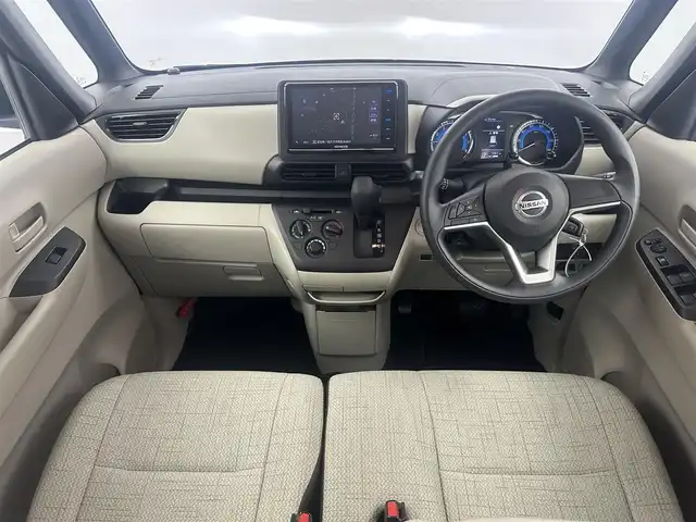 日産 ルークス S 愛知県 2022(令4)年 0.5万km ブラック 社外８インチナビ（KENWOOD）　/（フルセグ／ＢＴ／ＣＤ／ＤＶＤ）　/バックモニター　/衝突軽減システム　/コーナーセンサー　/オートライト　/電動格納ミラー　/ドライブレコーダー　/純正ホイールキャップ