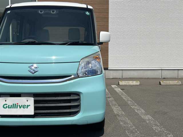 スズキ スペーシア X 秋田県 2015(平27)年 12.3万km フレンチミントパールメタリック 純正ナビ/衝突軽減システム/４WD/片側パワスラ/フルセグ/バックカメラ/スマートキー/プッシュスタート/アイドリングストップ/レーンキープアシスト/ETC/社外フロアマット/純正ドアバイザー/オートエアコン/パワーステアリング/パワーウィンドウ/横滑り防止/盗難防止装置/レベライザー/電動格納ミラー/保証書/取扱説明書/記録簿
