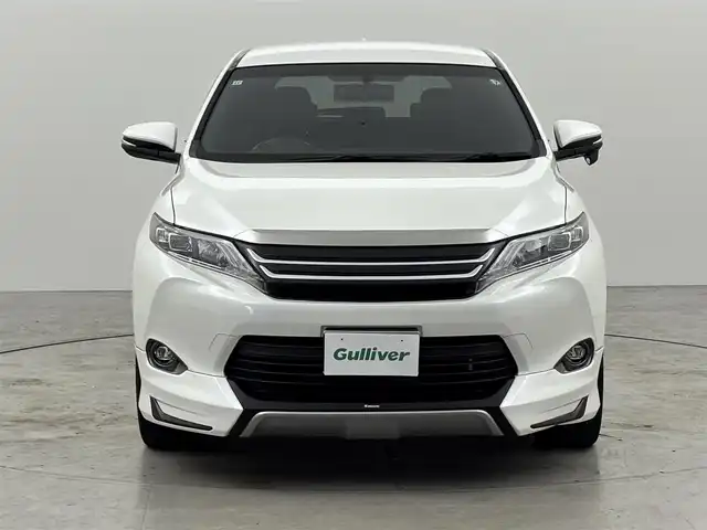 トヨタ ハリアー エレガンス 福岡県 2015(平27)年 7.4万km ホワイトパールクリスタルシャイン モデリスタエアロ　/純正ナビ／フルセグＴＶ　/バックカメラ　/ＥＴＣ　/プッシュスタート　/ステアリングリモコン　/横滑り防止装置　/ＭＴモード付ＡＴ　/ハーフレザーシート　/パワーシート　/社外２０インチＡＷ　/ＬＥＤヘッドライト