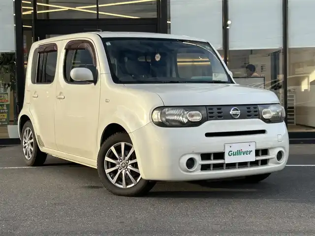 日産 キューブ 15X 茨城県 2010(平22)年 15.4万km 白 社外ナビ/ワンセグTV/キーレスエントリー/純正フロアマット/ベンチシート/社外アルミホイール