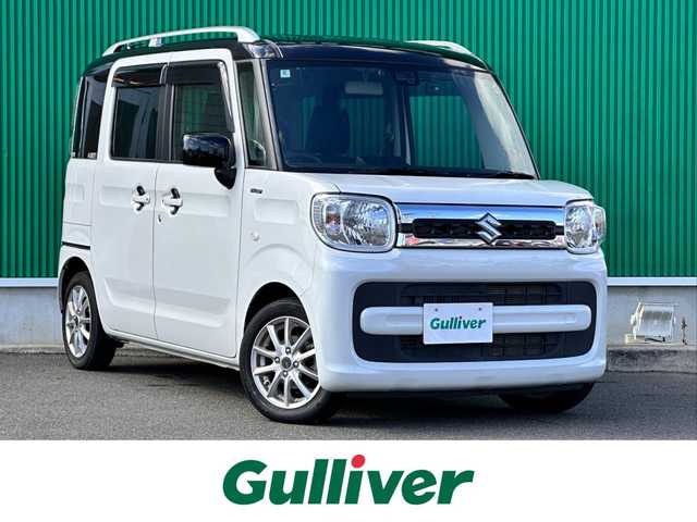 スズキ スペーシア HYBRID X 宮城県 2020(令2)年 3.6万km ピュアホワイトパール/ブラック2トーン スズキセーフティサポート/・デュアルカメラブレーキサポート/・誤発進抑制機能/・車線逸脱警報機能/・ふらつき警報機能/・先行車発進お知らせ機能/・ハイビームアシスト/・後退時ブレーキサポート/・後方誤発進抑制機能/・リアパーキングセンサー/社外ナビ/・CD/DVD/・Bluetooth/・フルセグTV/バックカメラ/ETC/両側パワースライド/革巻きステアリング/ステアリングスイッチ/オートライト/プッシュスタート＆スペアキー/アイドリングストップ/電動格納ミラー/社外14インチAW/ルーフレール/純正フロアマット/ドアバイザー/W/サイド/カーテンエアバッグ/取扱説明書/保証書