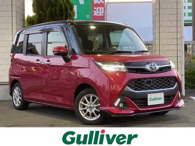 トヨタ タンク カスタムG－T 東京都 2018(平30)年 1万km ブラックマイカ/マゼンダベリーメタリック 純正ナビゲーション（フルセグTV/Bluetoothオ/CD/DVD/SD)/全方位車外カメラ付き/ビルトインETC2.0/ドライブレコーダー/コーナーセンサー/クルーズコントロール/プッシュスタート/アイドリングストップ/両側パワースライドドア/LEDヘッドライト/純正フロアマット/スペアキー付き/オートエアコン/オートライト/衝突被害軽減システム/レーンキープアシスト/ABS搭載/保証書/取扱説明書