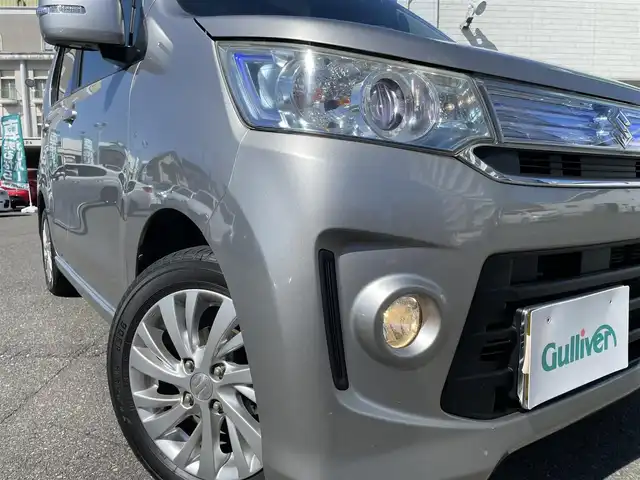 スズキ ワゴンＲ スティングレー X 静岡県 2014(平26)年 4.4万km スチールシルバーM 純正メーカーナビ/ワンセグTV/USB/Bluetooth/バックカメラ/純正エアロ/純正14インチアルミホイール/レーダーブレーキサポート/右前シートヒーター/ドライブレコーダー/ETC/HIDヘッドライト/スマートキー2個/プッシュスタート/新車時保証書/取扱説明書