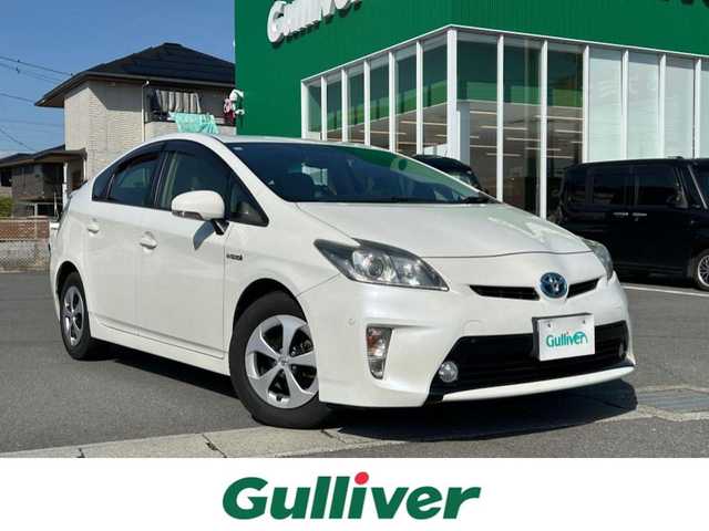 トヨタ プリウス G 静岡県 2013(平25)年 11.2万km ホワイトパールクリスタルシャイン エンジンスタートボタン/パワーステアリング/パワーウィンドウ/アイドリングストップ/リモコンキー/AAC/USB入力端子/純正ETC/HDDナビ（フルセグTV、DVD再生機能有、CDチェンジャー）/純正フロアマット/ハーフレザーシート/D席パワーシート/ルーフレール/純正アルミホイール/ABS/横滑り防止装置/前コーナーセンサー/オートライト/キセノンヘッドライト/W+サイドエアバック/カーテンエアバック