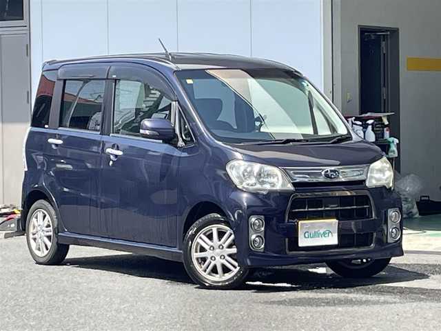 スバル ルクラ カスタム Rリミテッド 宮城県 2012(平24)年 9.6万km アーバンナイトブルークリスタルメタリック 社外オーディオ/CD/FM/AM/USB接続/iPod/社外フロアマット/アイドリングストップ/電動格納ミラー/社外アルミホイール付きスタッドレスタイヤ積載/保証書/取扱説明書